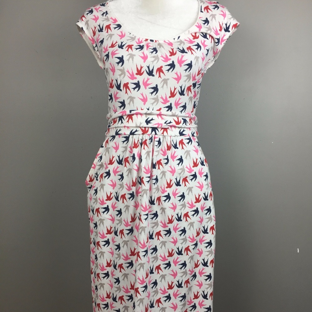 Boden Margot swallow print jersey dress 6L